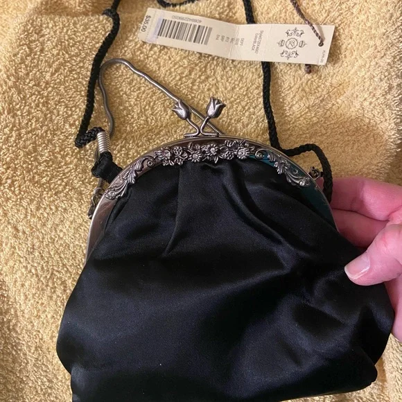 Kate Landry Black satin formal clutch. NOSWT. No tears or rips. - Picture 3 of 5